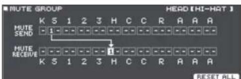 ROLAND TD27KV2 - Couper le son d'un pad quand vous frappez un autre pad (MUTE GROUP) - 2