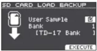 ROLAND TD17KVX2 - Chargement des données de sauvegarde depuis une carte SD - 1