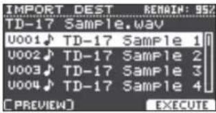 ROLAND TD17KVX2 - Importation d'un fichier audio - 2