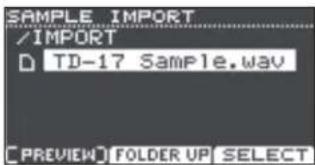 ROLAND TD17KVX2 - Importation d'un fichier audio - 1