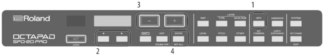 ROLAND Octapad SPD20 PRO - Paramètres MFX - 1