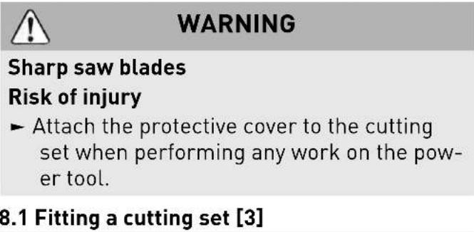 FESTOOL ISC 240 Li - Risk of injury from hot and sharp insertion tool - 1