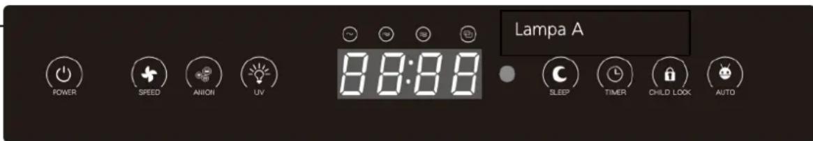 Lampa A 8:8:8:8 SLEEP TIMER CHILD LOOK AUTO