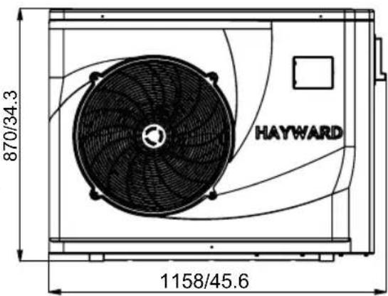 HAYWARD Classic Heat Pump - Dimensions de la thermopompe de piscine - 4