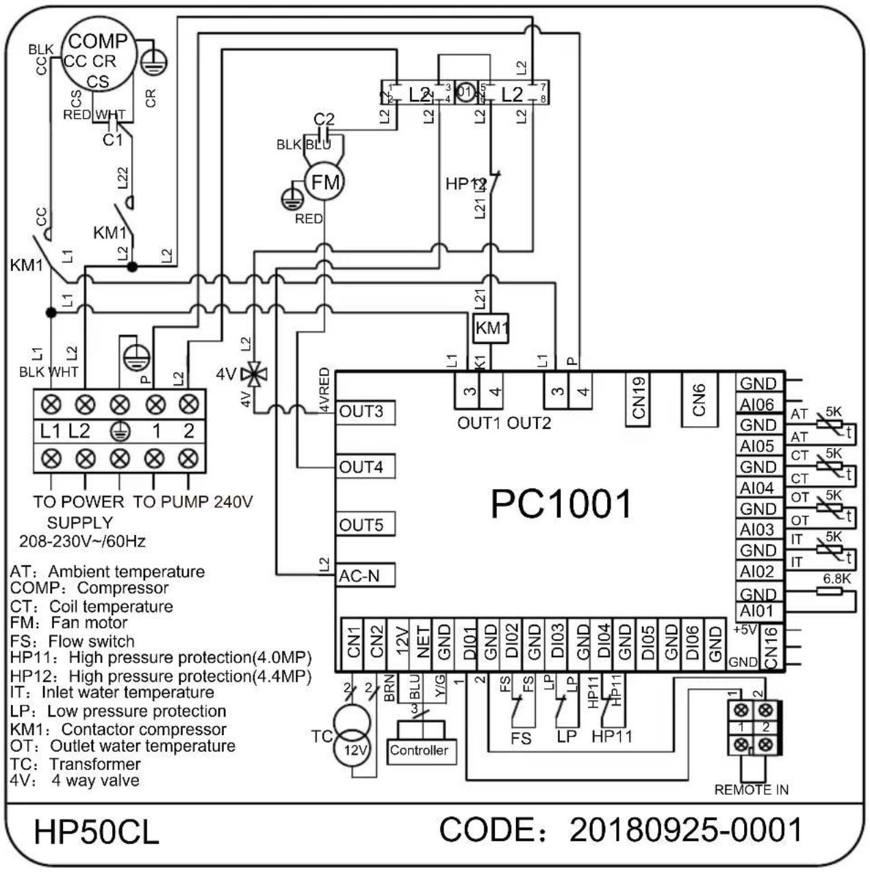 HAYWARD Classic Heat Pump - Wiring Diagram - 1