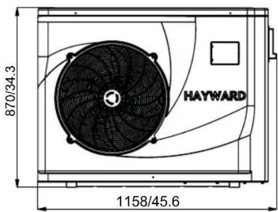 HAYWARD Classic Heat Pump - The dimensions for Swimming Pool Heat Pump Unit - 2