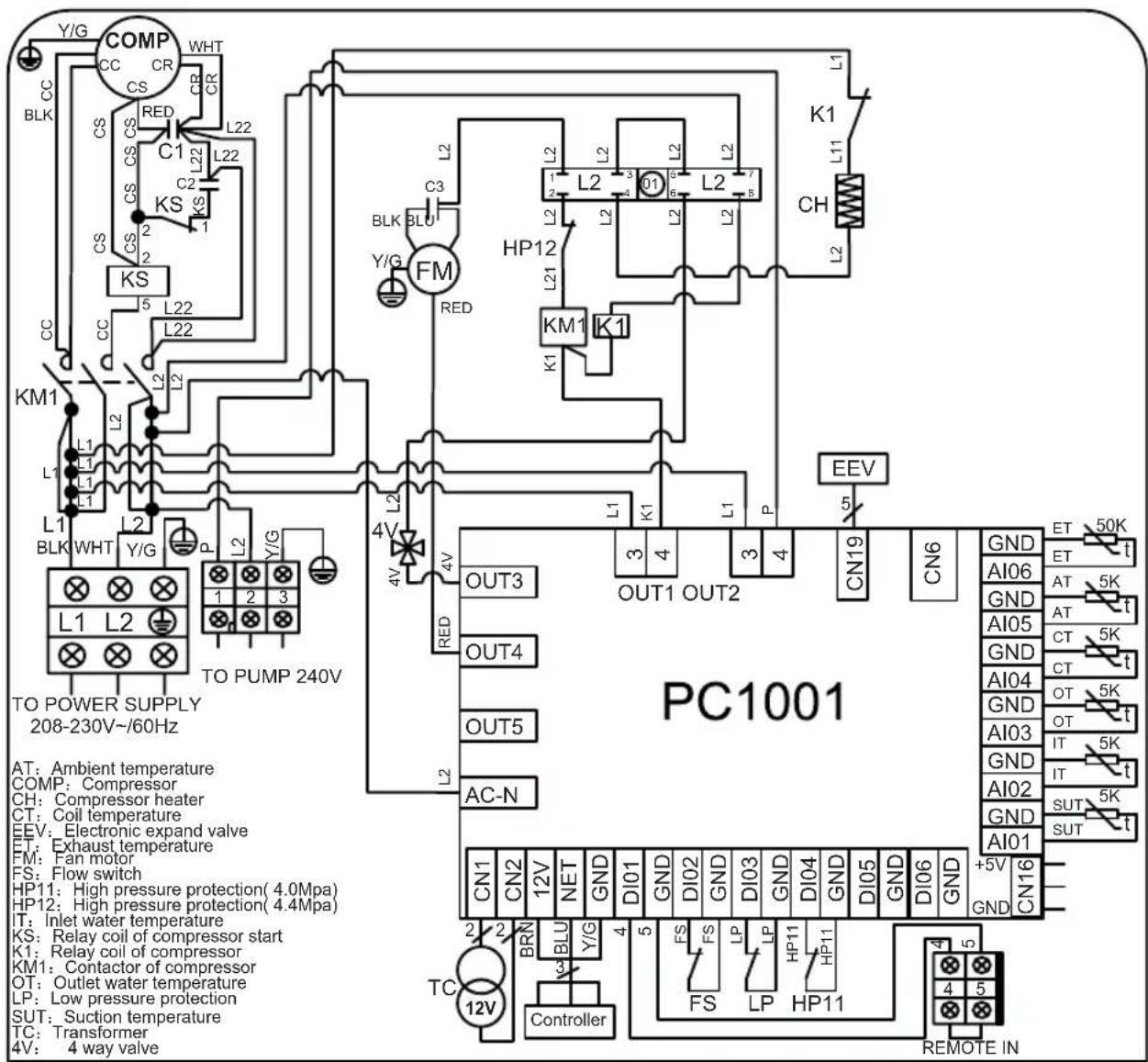 HAYWARD Classic Heat Pump - Schéma de câblage - 1
