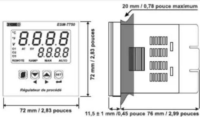 Emko ESM4450 - Classes d'environnement et spécifications physiques - 2