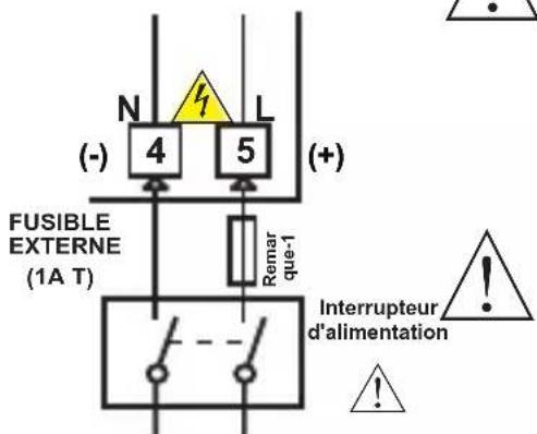 Emko ESM3710N - Connexion de l'entrée de la tension d'alimentation de l'appareil - 1