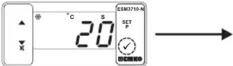 Emko ESM3710N - Cambiar y guardar el valor establecido de temperatura - 3