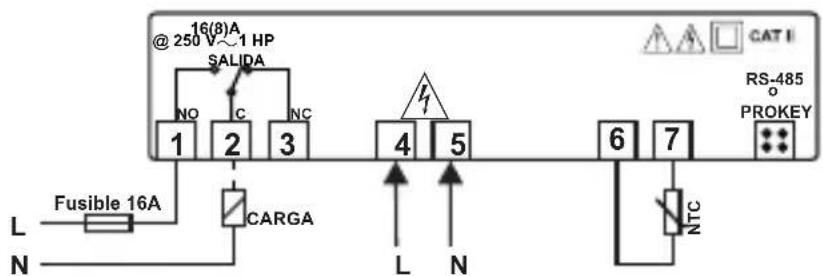 Emko ESM3710N - Etiqueta del dispositivo y diagrama de conexión - 2