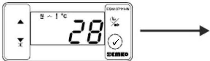 Emko ESM3711HN - Modifica e salvataggio del valore impostato della temperatura - 1