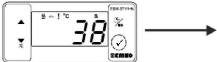Emko ESM3711HN - Modifica e salvataggio del valore impostato della temperatura - 2