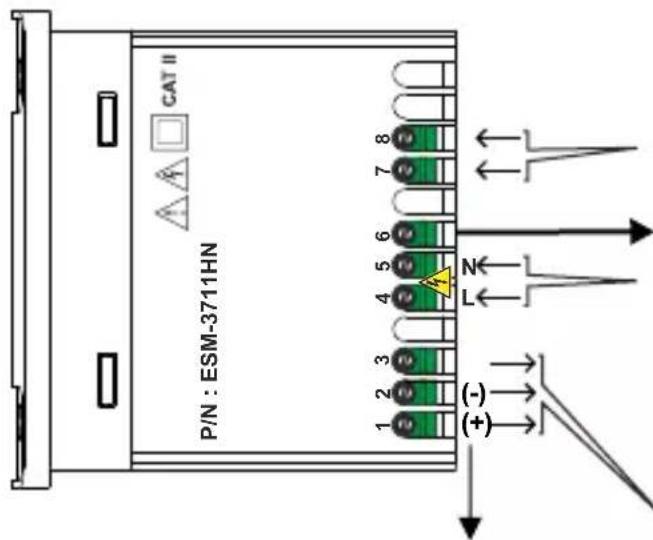 Emko ESM3711HN - Diagrama de cableado eléctrico - 1