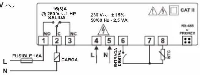 Emko ESM3711HN - Etiqueta del dispositivo y diagrama de conexión - 2
