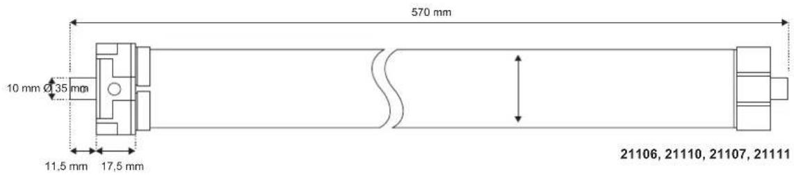 570 mm 10 mm Ø35 mm 11,5 mm 17,5 mm 21106, 21110, 21107, 21111