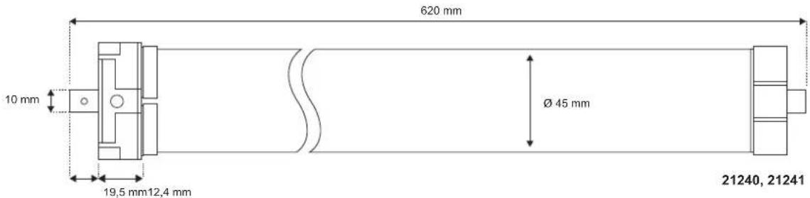 620 mm 10 mm Ø 45 mm 19,5 mm 12,4 mm 21240, 21241