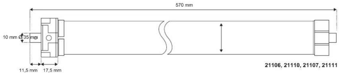 570 mm 10 mm Ø 35 mm 11,5 mm 17,5 mm 21106, 21110, 21107, 21111