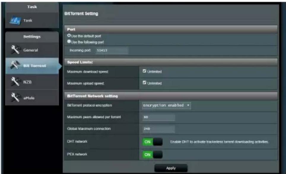 ASUS RTAXE7800 - Configurer les paramètres BitTorrent - 1