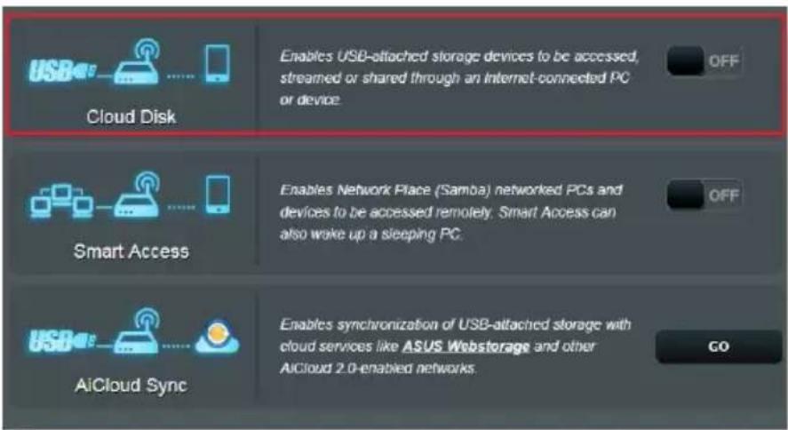 ASUS RTAXE7800 - Pour créer un disque de stockage dans le cloud : - 1