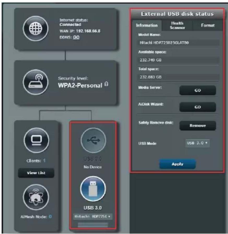 ASUS RTAXE7800 - Surveiller un périphérique USB - 1