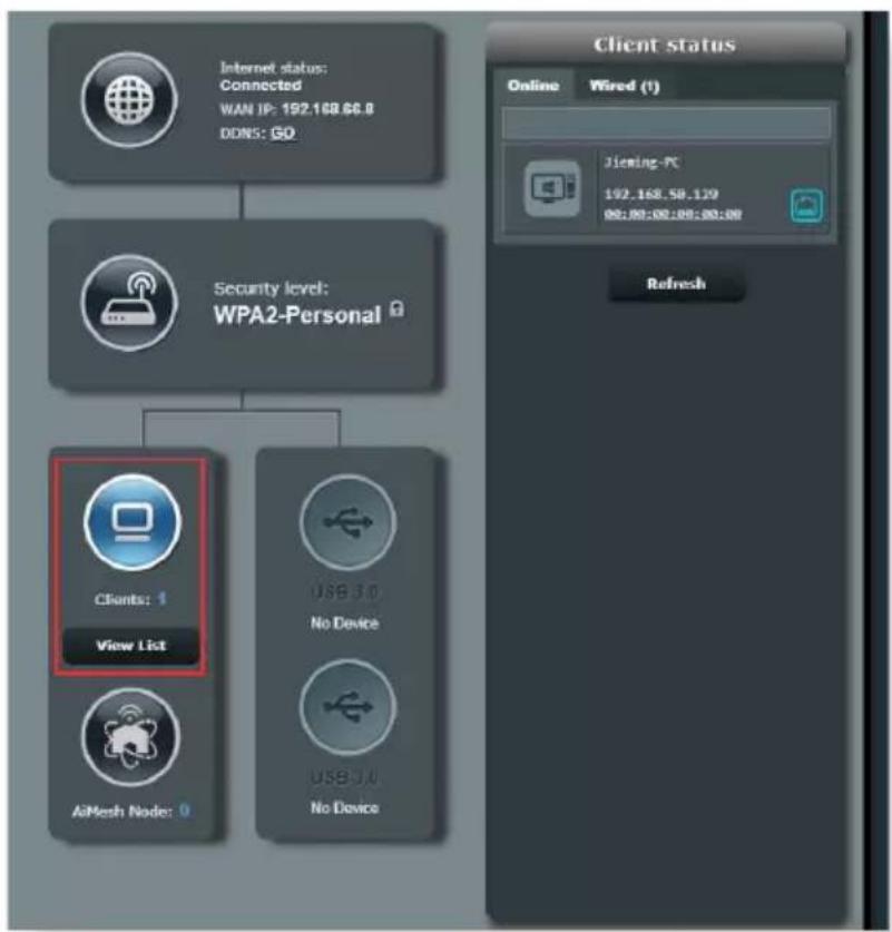 ASUS RTAXE7800 - Gérer les clients du réseau - 1