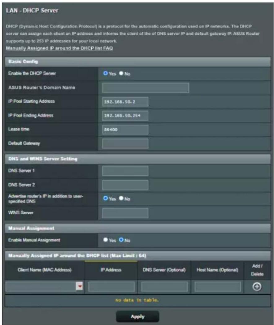 ASUS RTAXE7800 - Serveur DHCP - 1