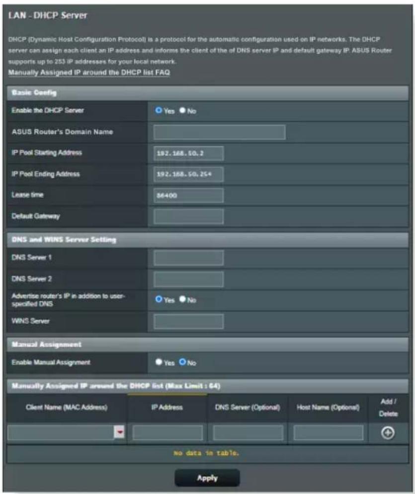 ASUS RTAXE7800 - Serveur DHCP désactivé : - 1