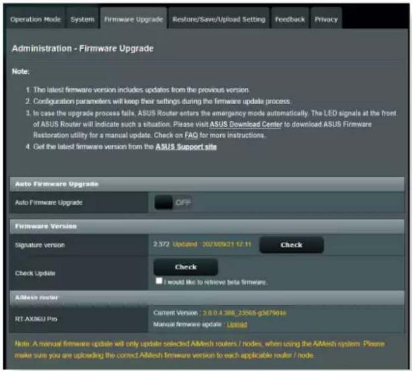 ASUS RTAXE7800 - Mettez à jour le firmware. - 1