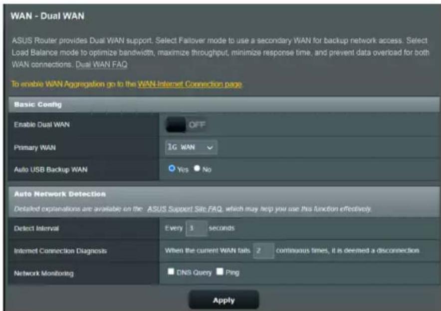 ASUS RTAXE7800 - Pour configurer un réseau dual WAN : - 1