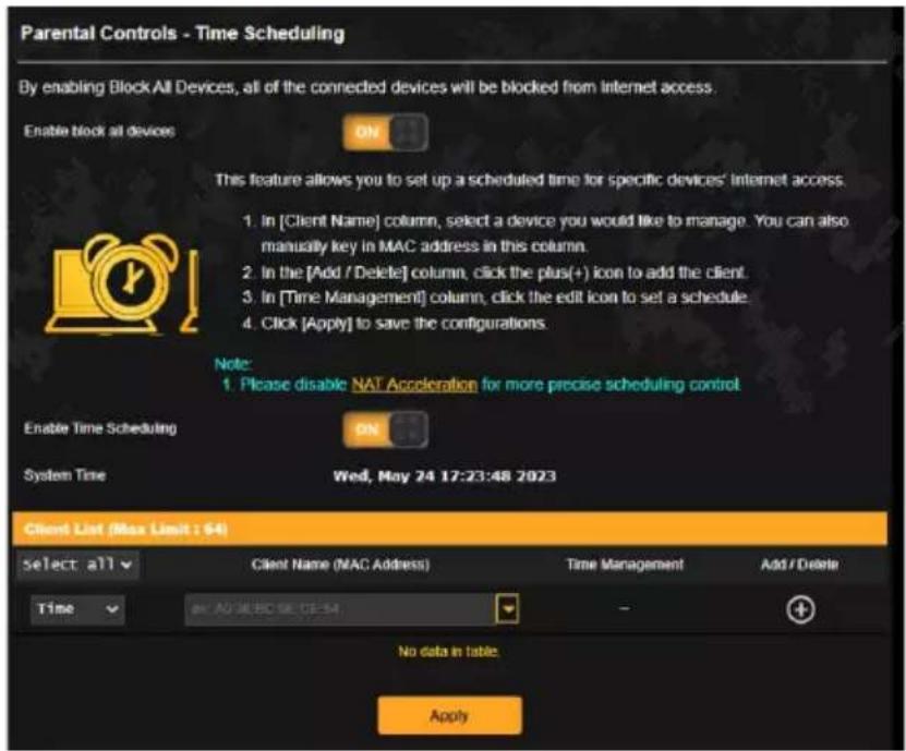 ASUS TUF Gaming TUFAX3000 V2 - Planification horaire - 1