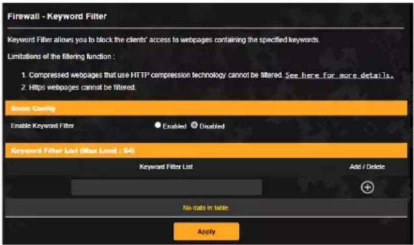 ASUS TUF Gaming TUFAX3000 V2 - Filtrage de mots-clés - 1