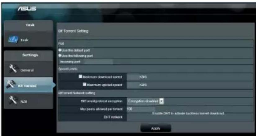 ASUS TUF Gaming TUFAX3000 V2 - Configurer les paramètres BitTorrent - 1