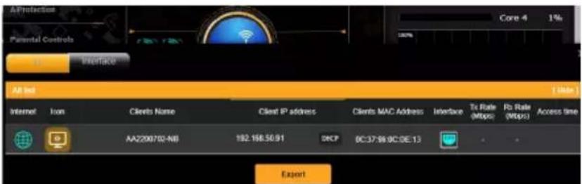 ASUS TUF Gaming TUFAX3000 V2 - Pour gérer les clients de votre réseau : - 1
