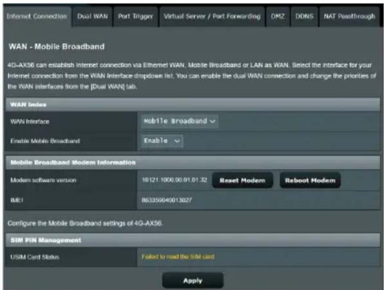 ASUS 4GAX56 - Pour configurer les paramètres de connexion au réseau cellulaire : - 1