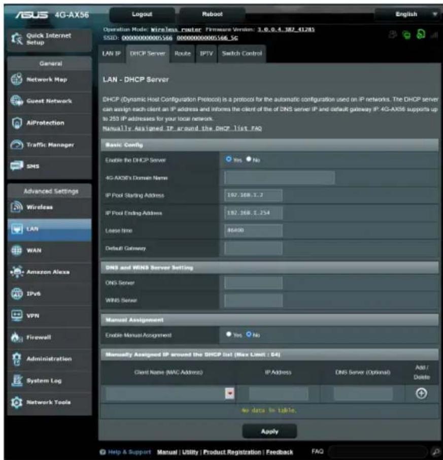 ASUS 4GAX56 - Serveur DHCP - 1