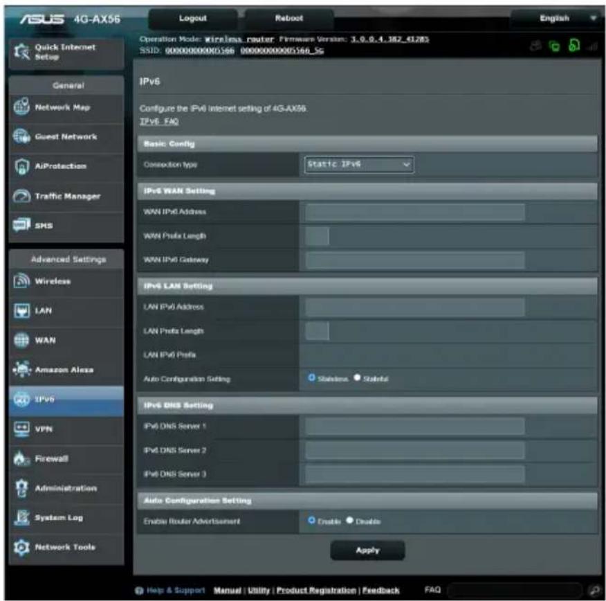 ASUS 4GAX56 - Protocole IPV6 (paramètres internet) - 1