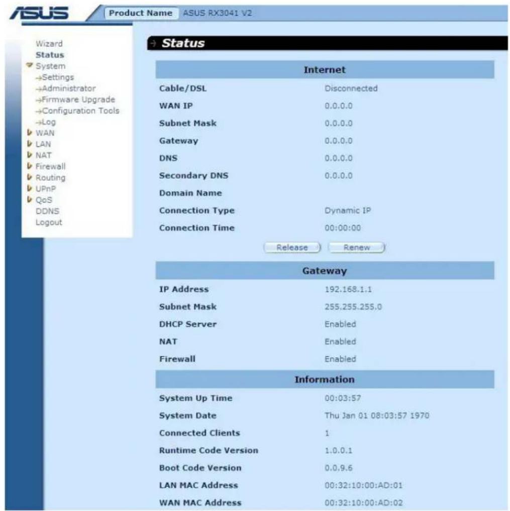 ASUS RX3041 V2 - Statut système (system status) - 1