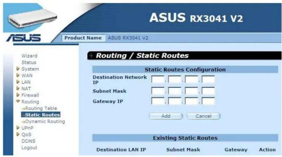 ASUS RX3041 V2 - Routage statique - 1