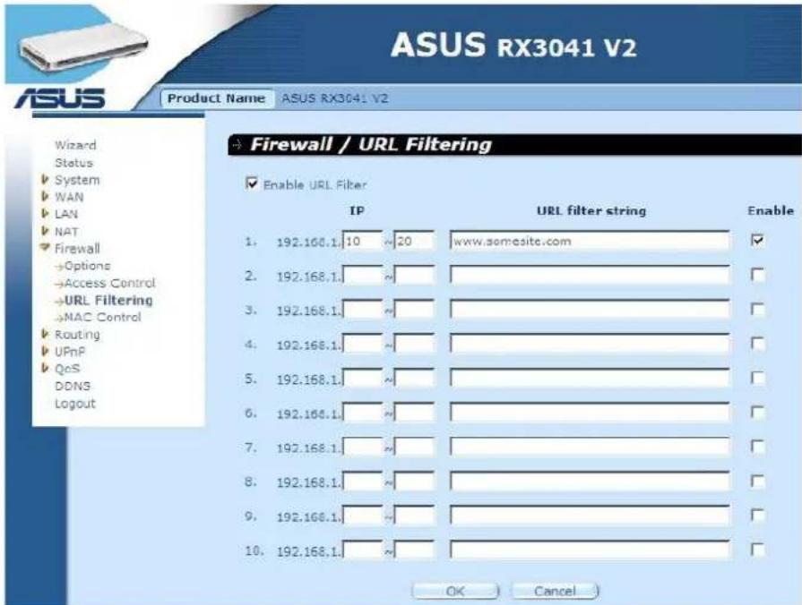 ASUS RX3041 V2 - Filtrage URL - 1