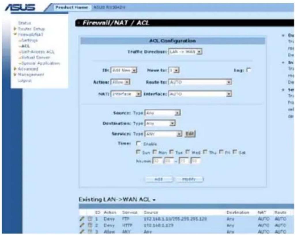 ASUS RX3042H - 配置 ACL 规则(Firewall -> ACL) - 1