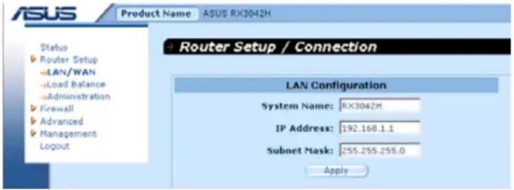 ASUS RX3042H - 设置 LAN IP 地址 - 1