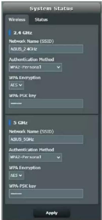 ASUS ZenWiFi XT9 - Paramètres de sécurité 2,4ghz/5ghz - 1