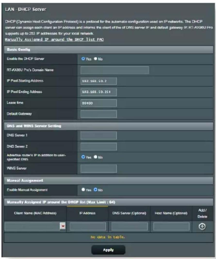 ASUS ZenWiFi XT9 - Serveur DHCP - 1