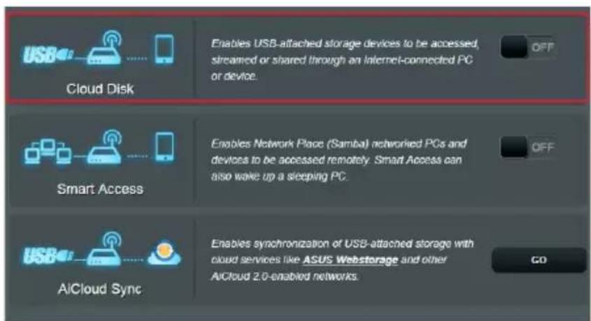 ASUS ZenWiFi XT9 - Pour créer un disque de stockage dans le cloud : - 1