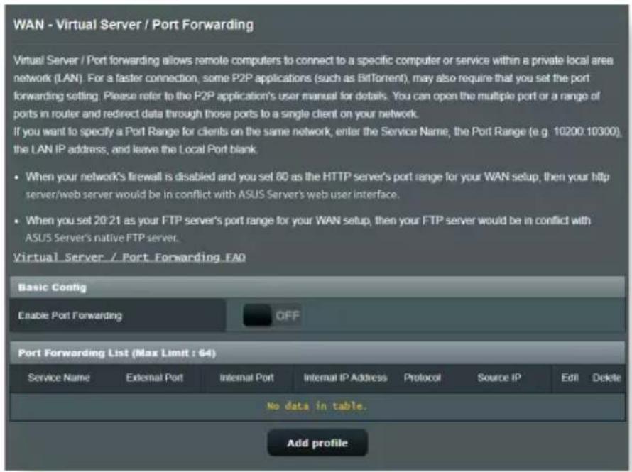 ASUS ZenWiFi XT9 - Serveur virtuel et redirection de port - 1