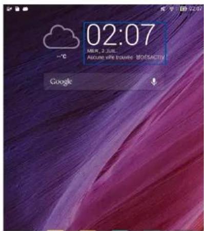 ASUS MeMO Pad 8 ME8110C - Ouvrir l'application Horloge - 1