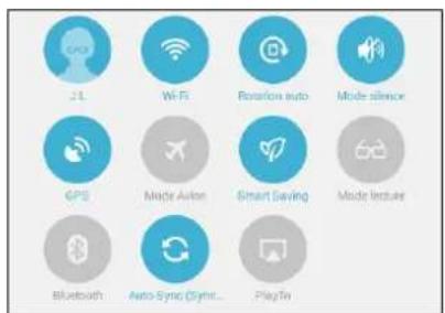 ASUS MeMO Pad 8 ME8110C - Utiliser le menu des réglages rapides - 1