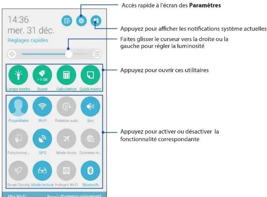 ASUS ZenFone A501CG - Réglages rapides - 1