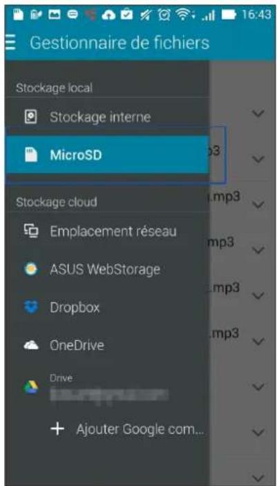 ASUS ZenFone A500KL - Accéder au support de stockage externe - 1